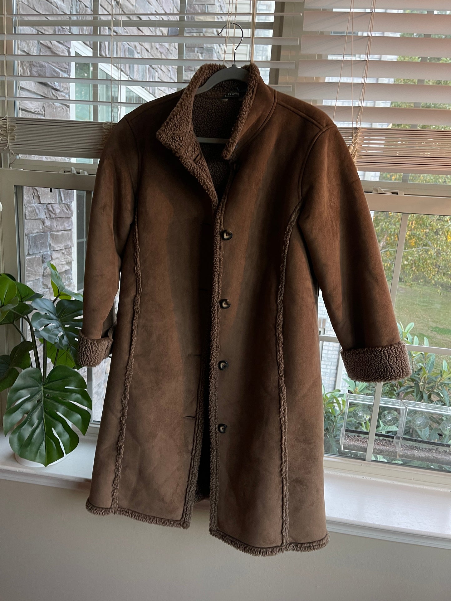 LL Bean Long Brown Tedy Coat