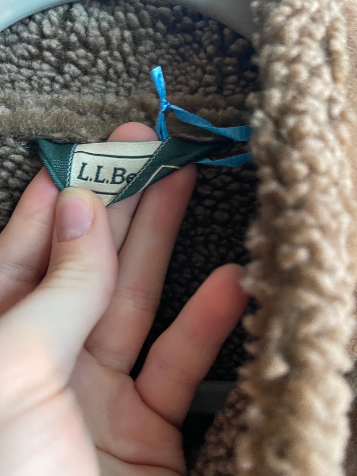 LL Bean Long Brown Tedy Coat